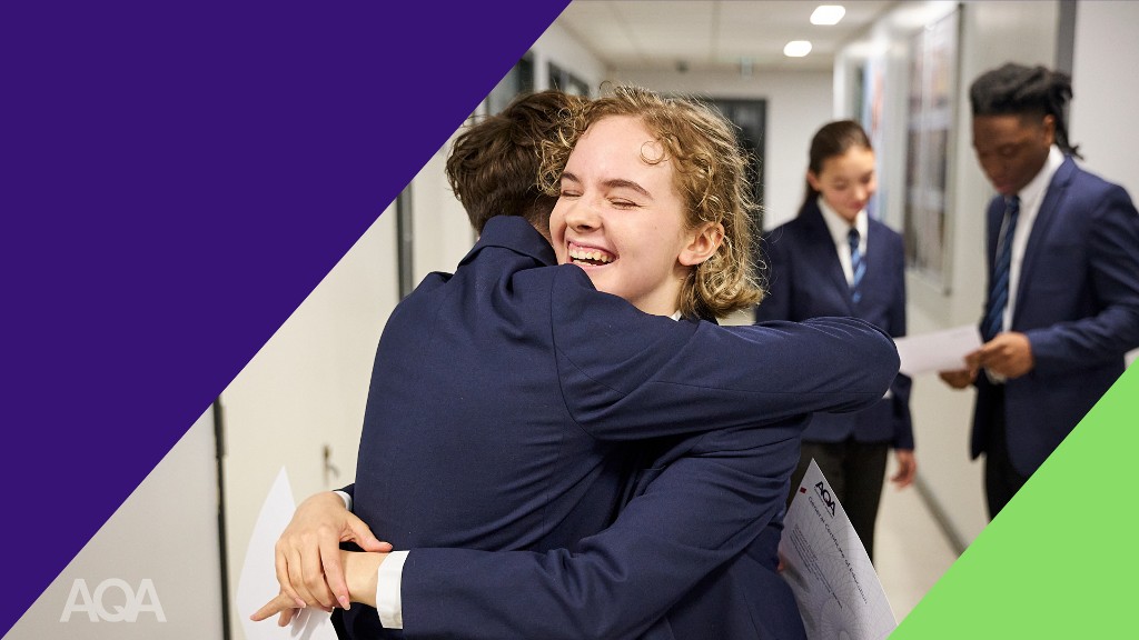 students celebrating results